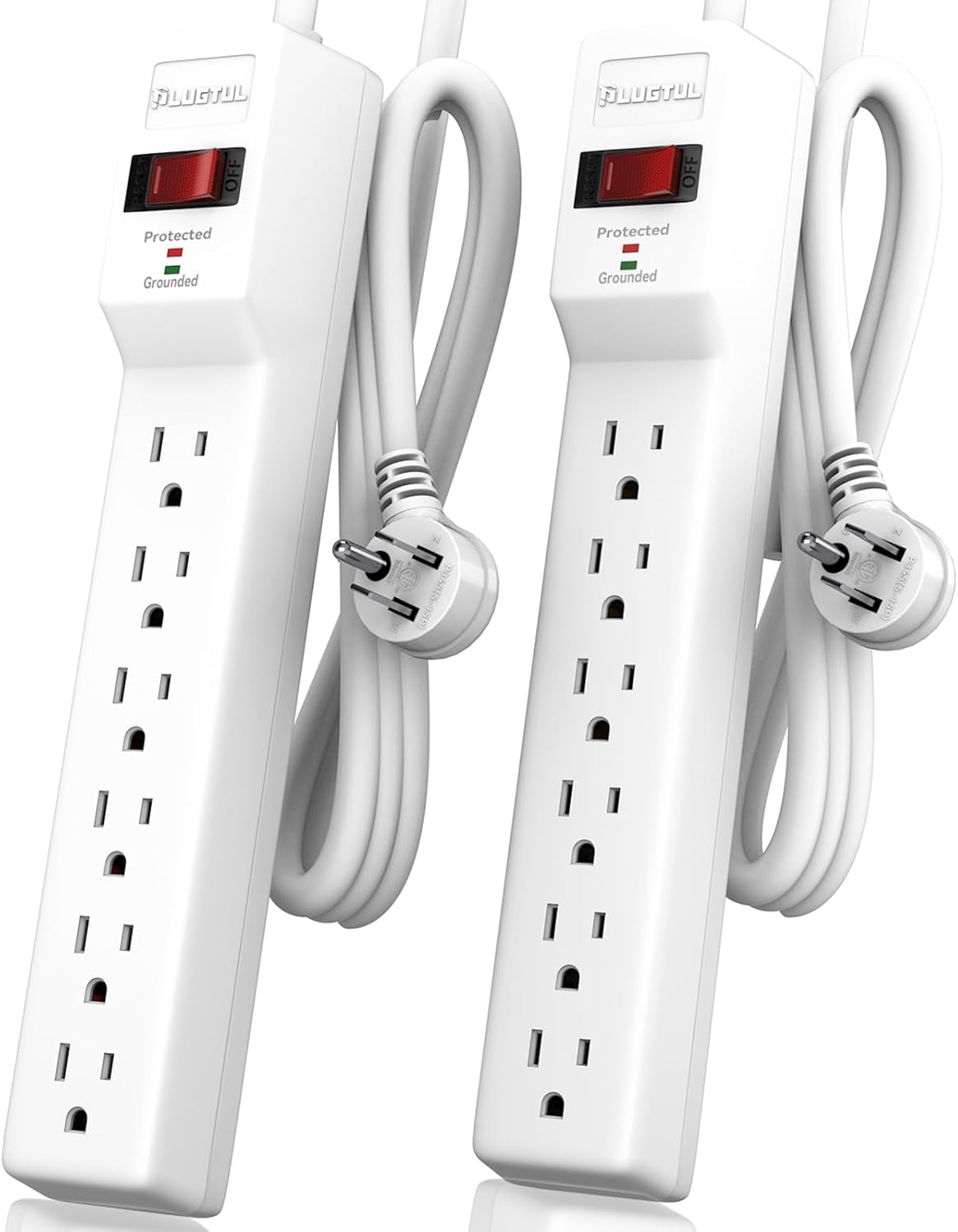 2 Pack Surge Protector: Wall Mountable Power Strip for Ultimate Home Office Protection