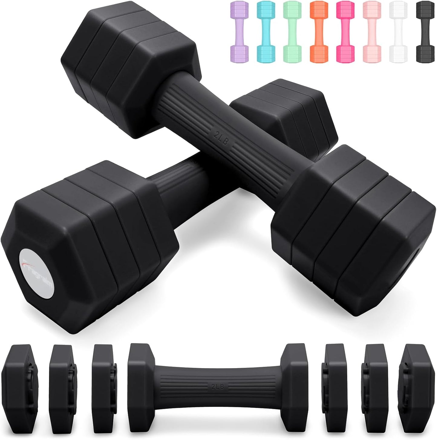 Adjustable Dumbbells Set for Home Gym Fitness 10 LB/12 LB