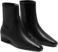 Coutgo Womens Booties Low Heel Ankle Boots - Dressy Square Toe These