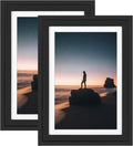 13x19 Picture Frame Set of 2 - Fits 11x17 with Mat, Solid Wood