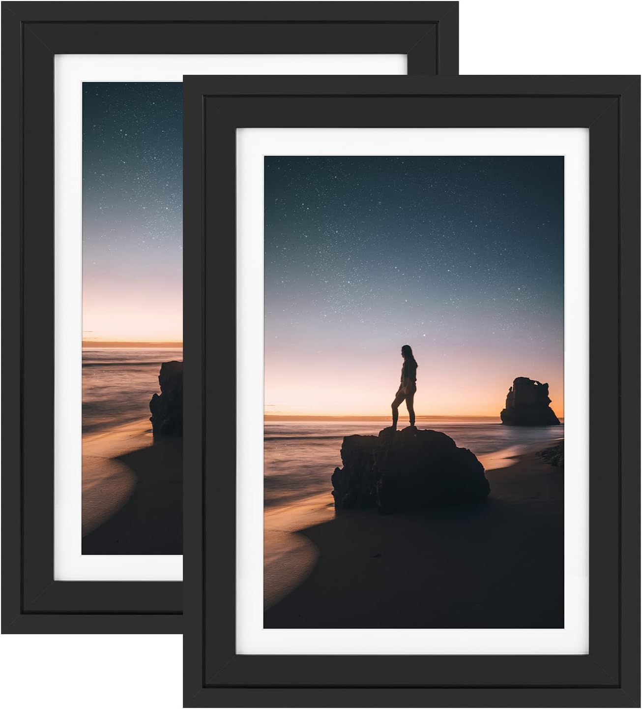 Set of 2 Black 13x19 Picture Frames for 11x17 Photos Display