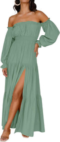 ZESICA Women's Boho Off Shoulder Long Sleeve Maxi Dress Review
