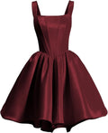 Satin Homecoming Dress for Teens 2025 - Square Neck A-line Short