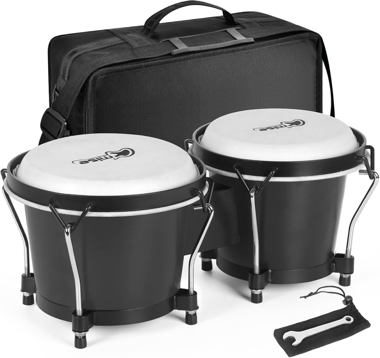 lotmusic Bongo Drums Set for Beginners with Carry Bag