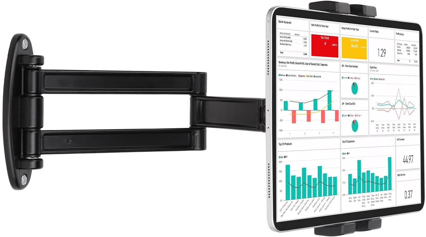 Foldable iPad Wall Mount Holder for 7 to 12.9 Inch Tablets