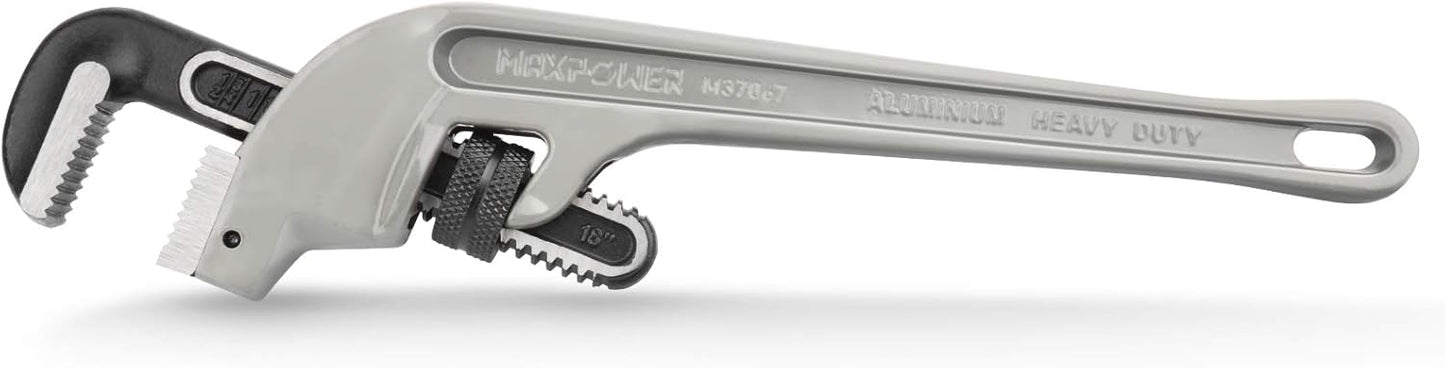 MAXPOWER 18-inch Pipe Wrench for Tight Spaces and Angled Work