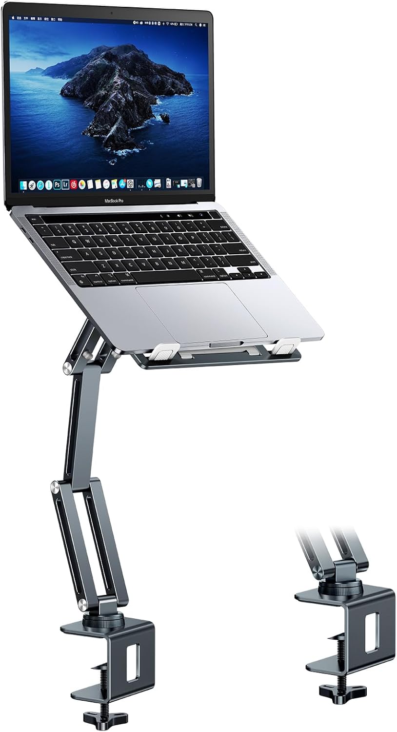 360 Rotating Aluminum Laptop Arm Mount - Space Saver!