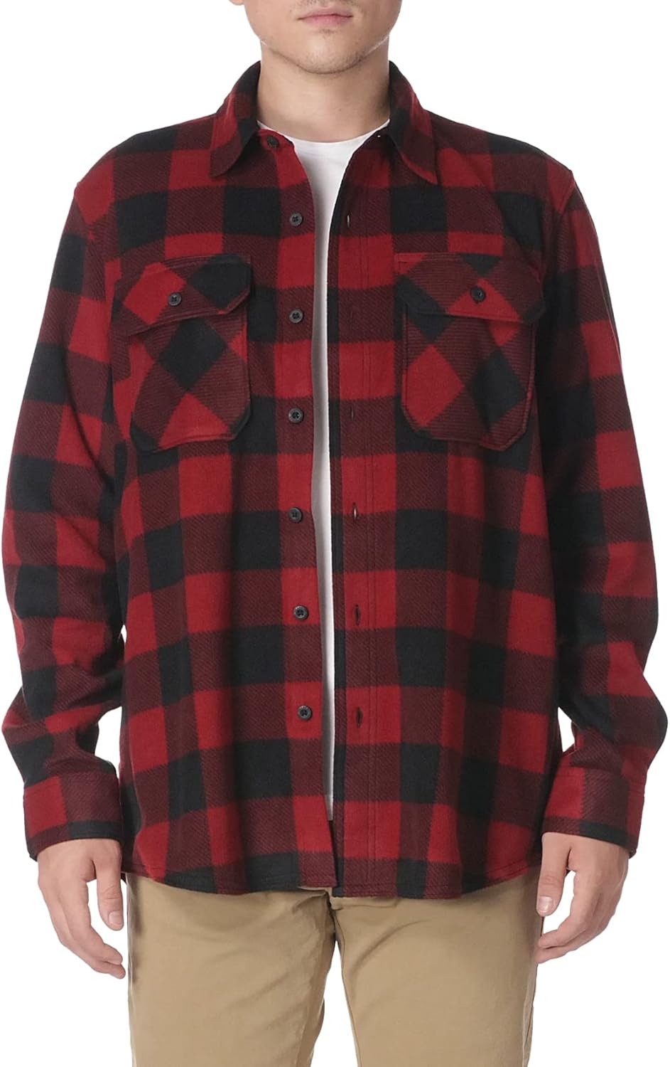 Wrangler Authentics Mens Long Sleeve Heavyweight Fleece Shirt
