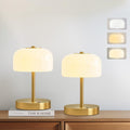 Cordless Table Lamp Mushroom LED Opal Glass Shade - Portable