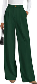 PRETTYGARDEN Womens Wide Leg Dress Pants - Flowing High Waisted Slacks