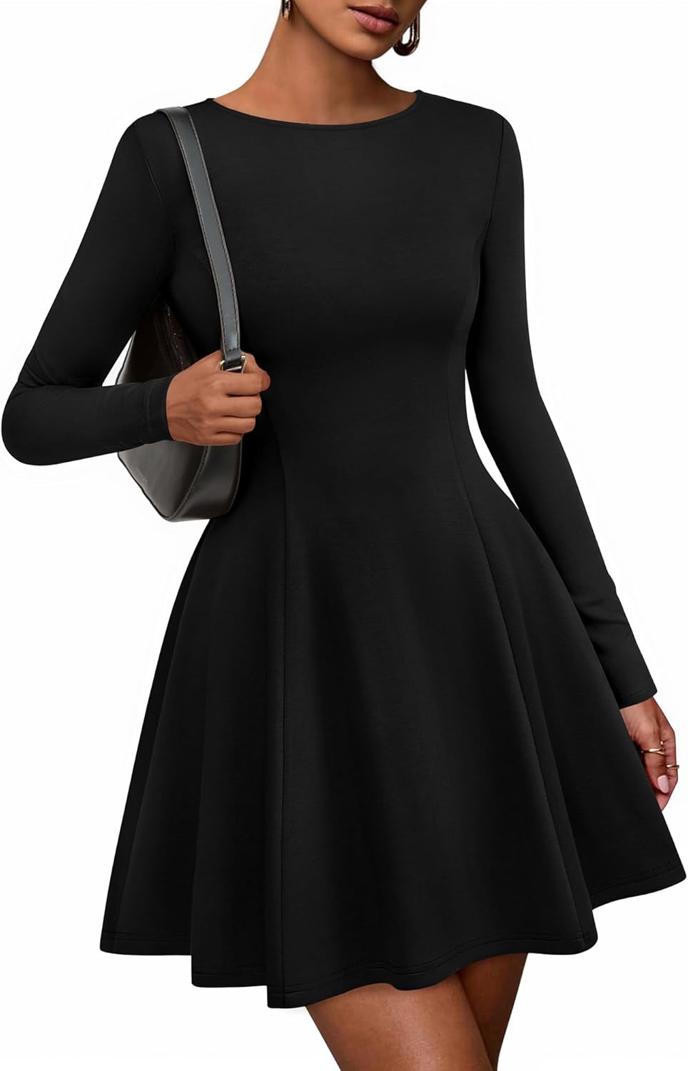 Elegant Classy Flowy A Line Long Sleeve Cocktail Dress for Women