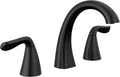 Delta Arvo Matte Black Bathroom Faucet 3 Hole 8 in Widespread - Sleek