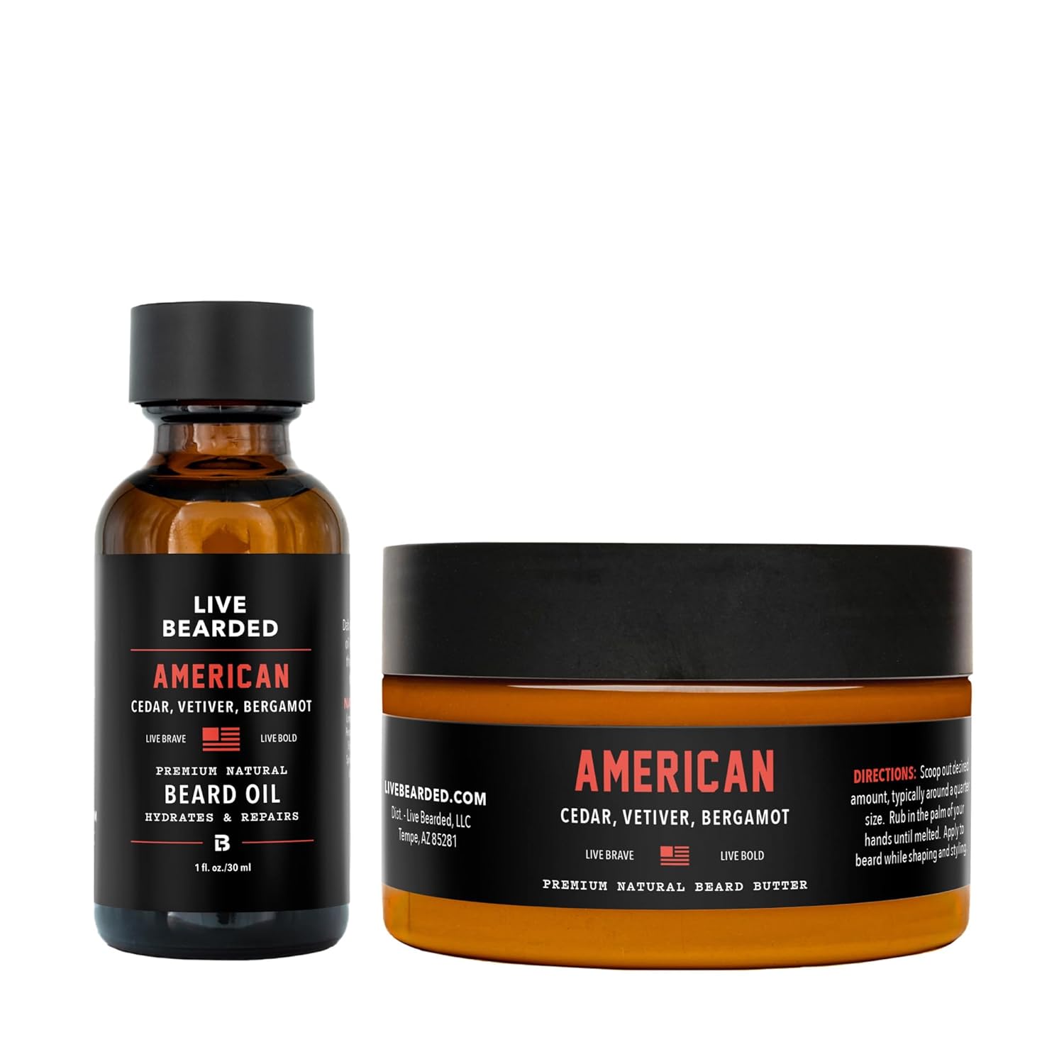 Live Bearded Beard Oil and Butter Grooming Kit for Growth