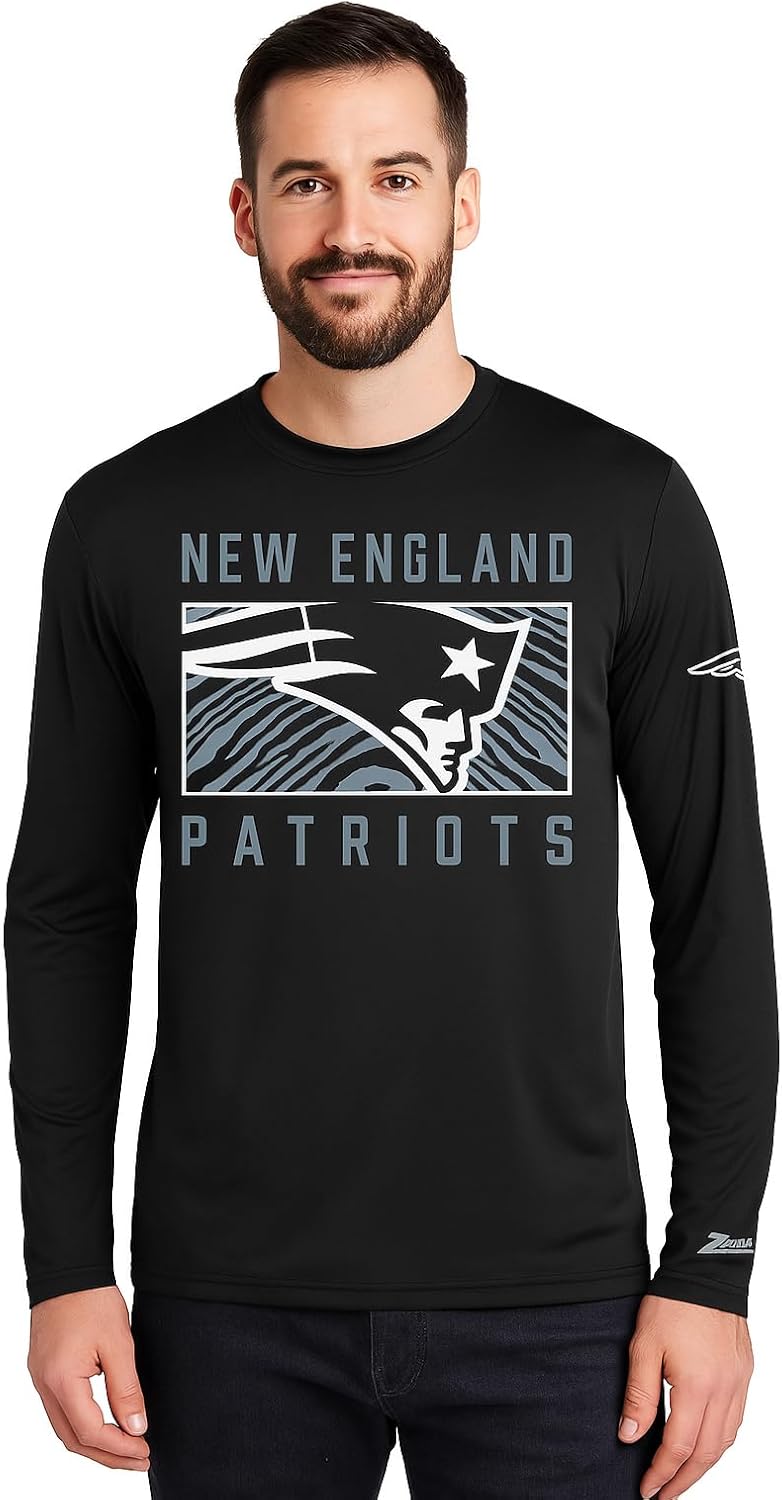 Zubaz NFL Men's Long Sleeve Team Graphic T-Shirt for Fans