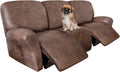 Recliner Couch Cover Leather Look Slipcover for 3 Cushion Reclining