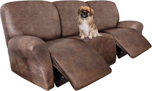 Recliner Couch Cover for 3 Cushion Reclining Sofa - Light Brown