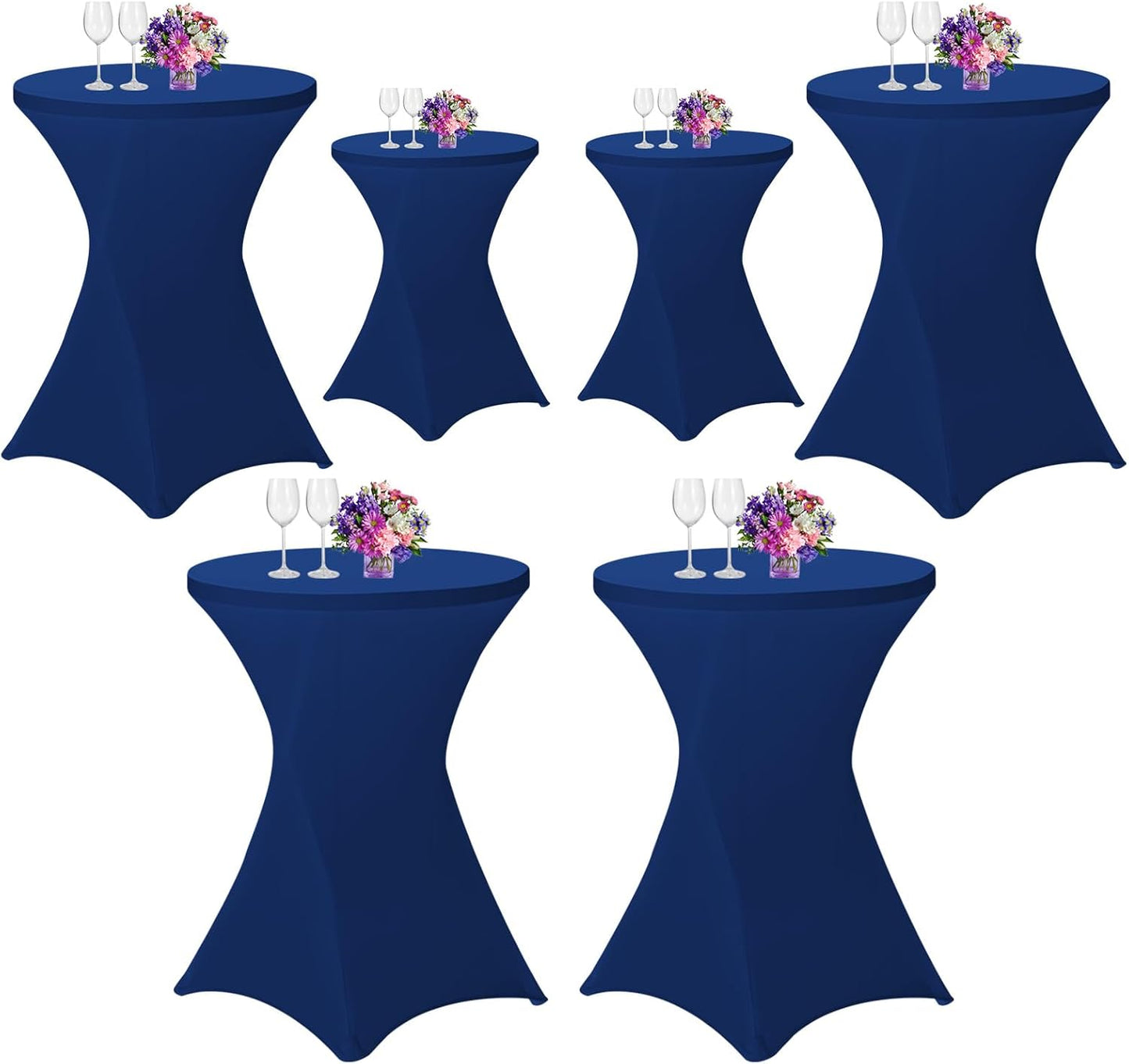 Stretchy Navy Blue Cocktail Table Covers by Lumaycens