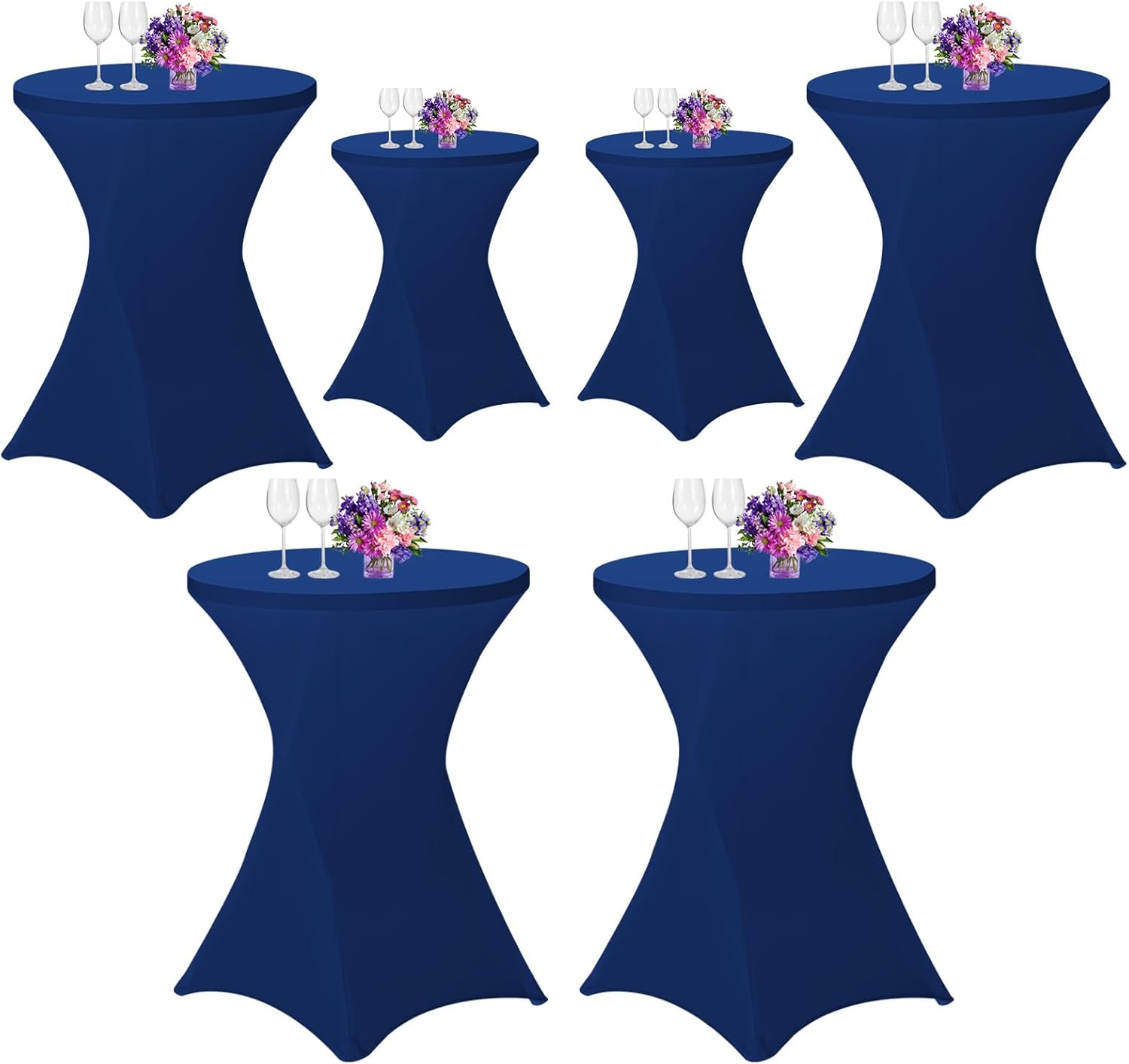 Stretchy Navy Blue Cocktail Table Covers by Lumaycens