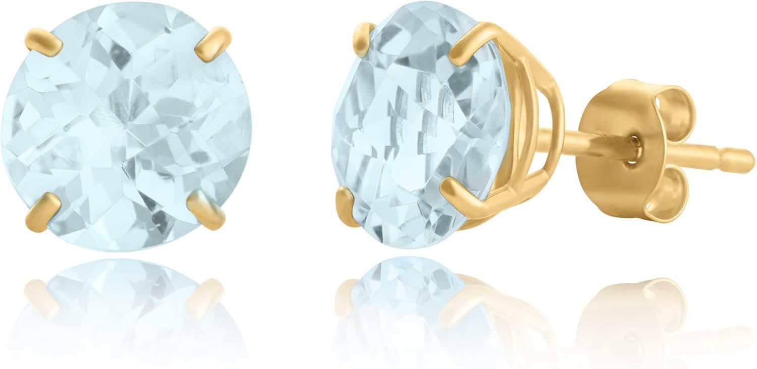 10k Gold 8mm Round Birthstone Stud Earrings for Women Review