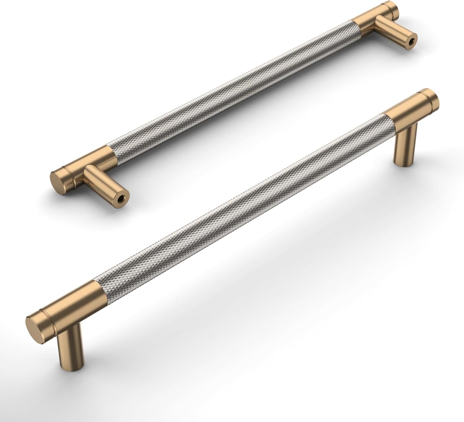 Amerdeco 10 Pack Champagne Bronze Knurled Cabinet Pulls 7.5 in