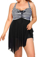 Daci Plus Size Two Piece Swim Dress with Shorts - Flattering Tummy hem