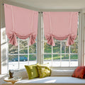 Blackout Tie Up Curtain 2 Panels 84in x 63in - Light Blocking Roman