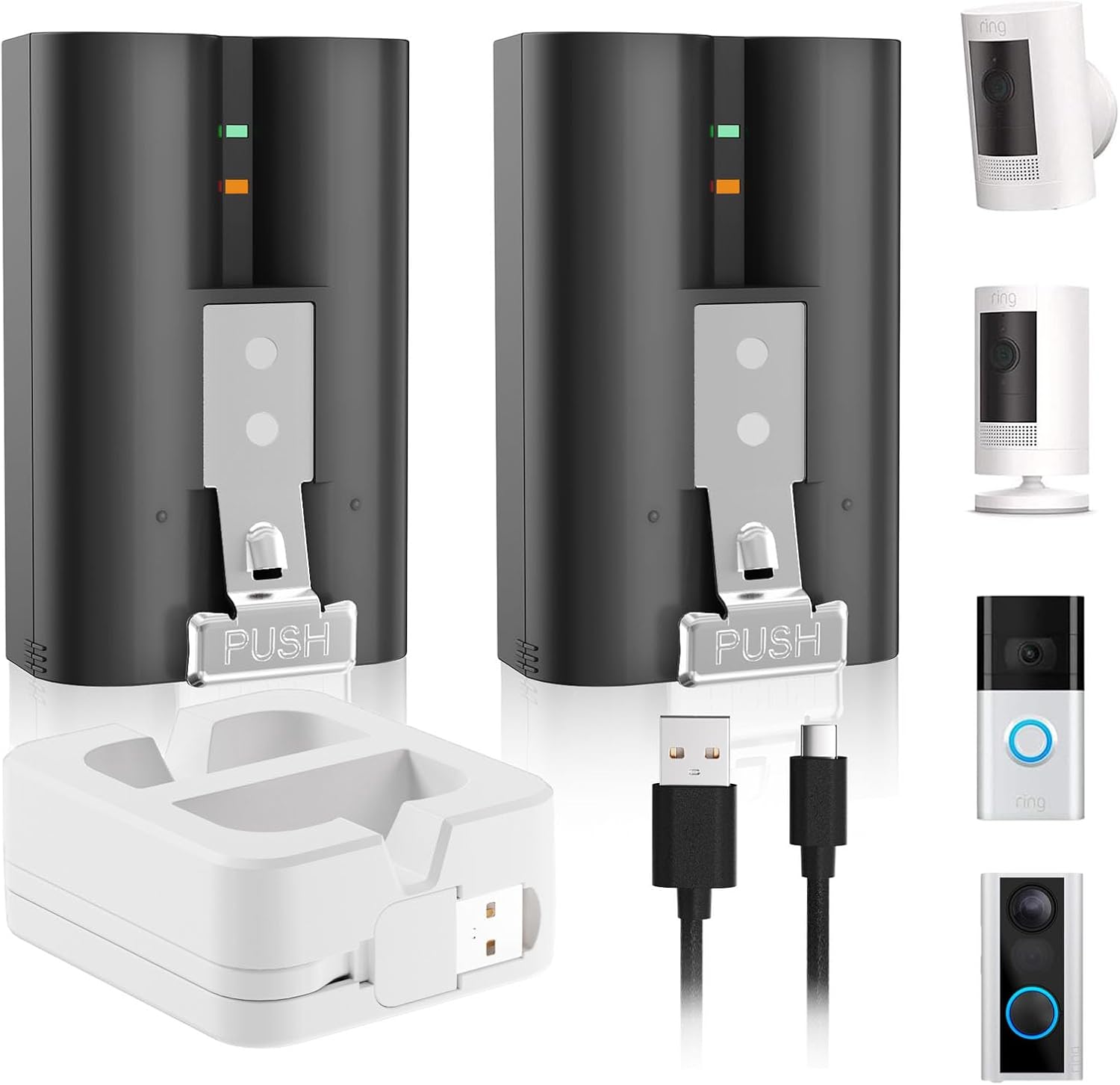 APOLLOENERGY Rechargeable Ring Battery 2 Pack - Long-lasting Power