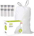 Code G 8 Gallon Drawstring Trash Bags (200 Count) - Heavy Duty Fit