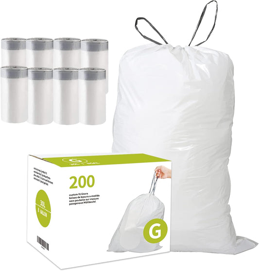 Code G Heavy Duty Drawstring Plastic Trash Bags - 200 Count