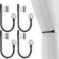 KOLAKO Black Crystal Curtain Holdbacks - Set of 4