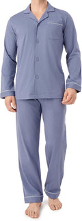 DAVID ARCHY Mens Pajamas Set Soft Cotton Notched Collar (Style LHYL)