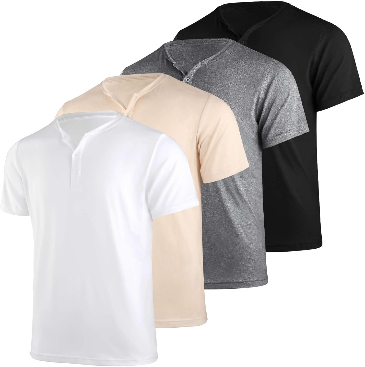Liloak Mens Henley T-Shirts Pack for Stylish Casual Wear