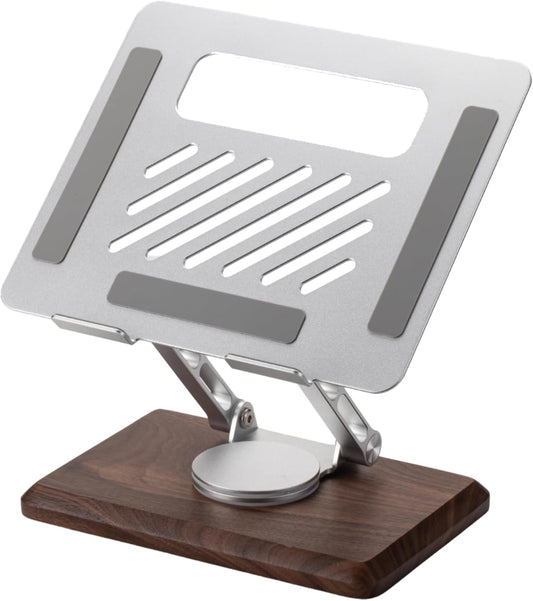 360 Rotating Wood Laptop Stand for Ergonomic Comfort