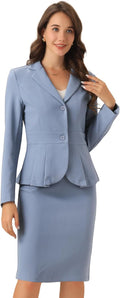 Allegra K 2 Piece Suit Skirt Sets for Women Blazer and Pencil Skirts