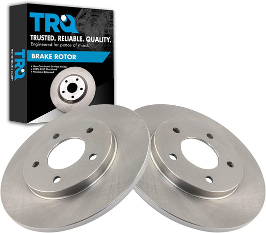 TRQ Rear Brake Rotors Set Solid for Buick Regal and More