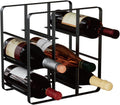 Buruis 9-Bottle Metal Wine Rack - Space-Saving Freestanding Organizer