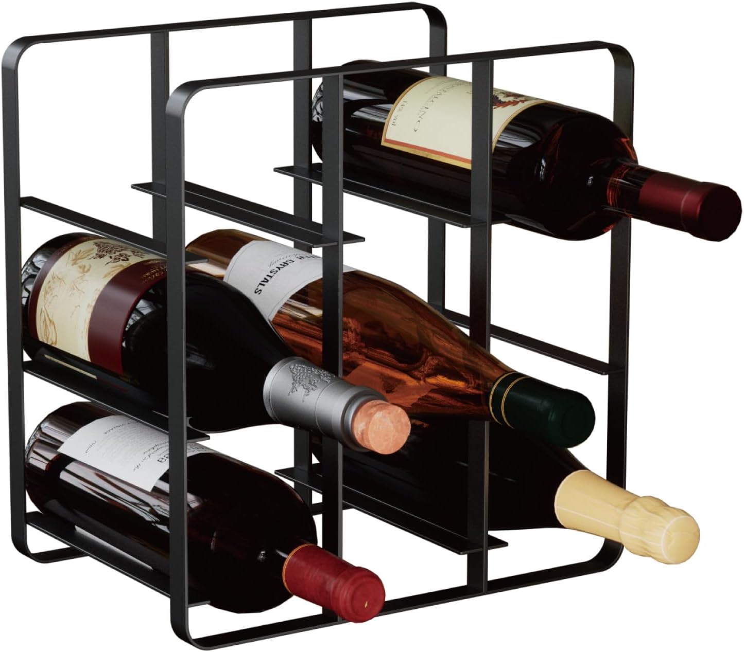 Buruis 9-Bottle Metal Wine Rack for Stylish Home Storage