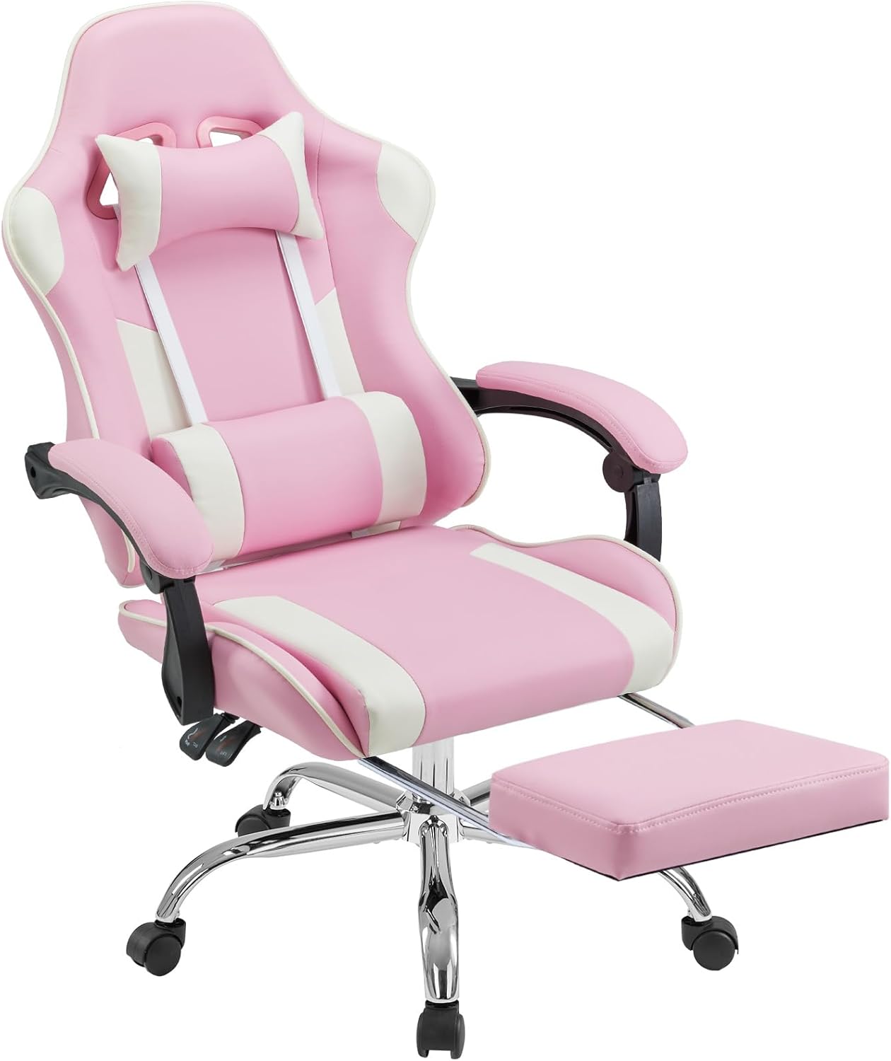 DUMOS Gaming Office Desk Chair with Footrest and Headrest