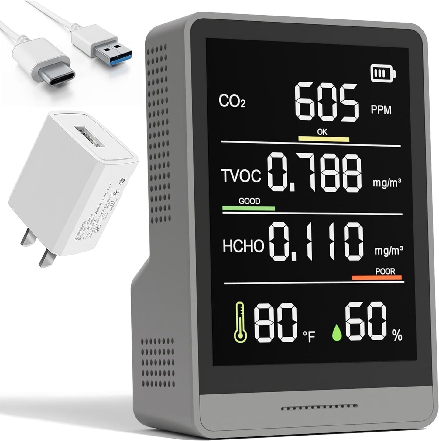 AIROASIS 5-in-1 Air Quality Monitor: Clean Air Confidence