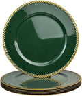 6 Pcs Green Charger Plates for Elegant Table Decor and Events