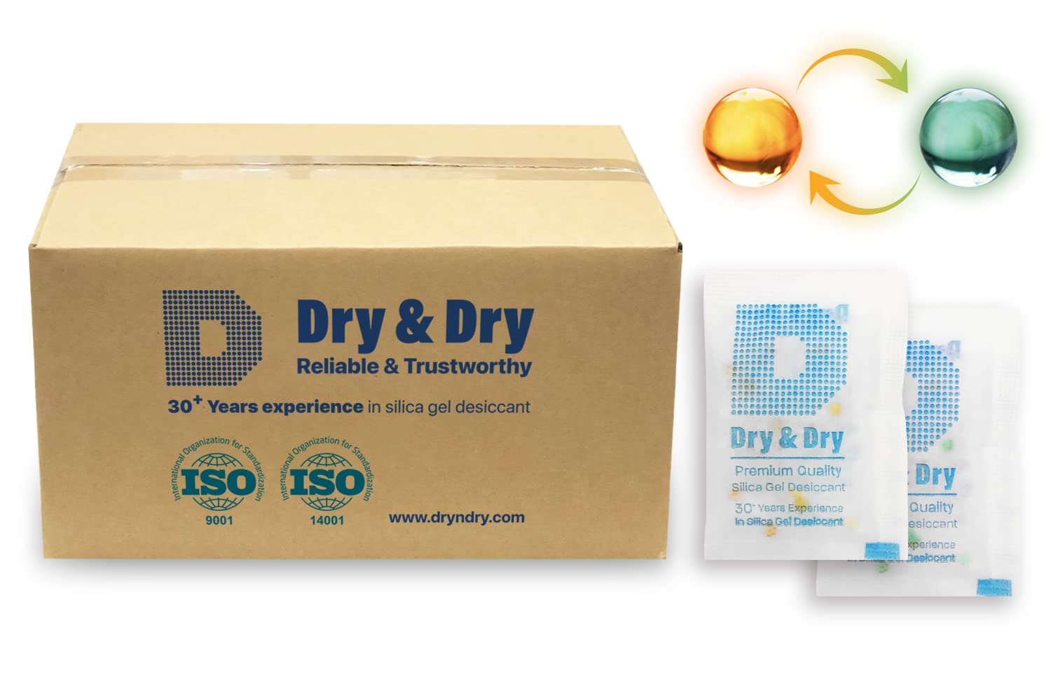 Premium Orange Indicating Silica Gel Packets for Moisture Control