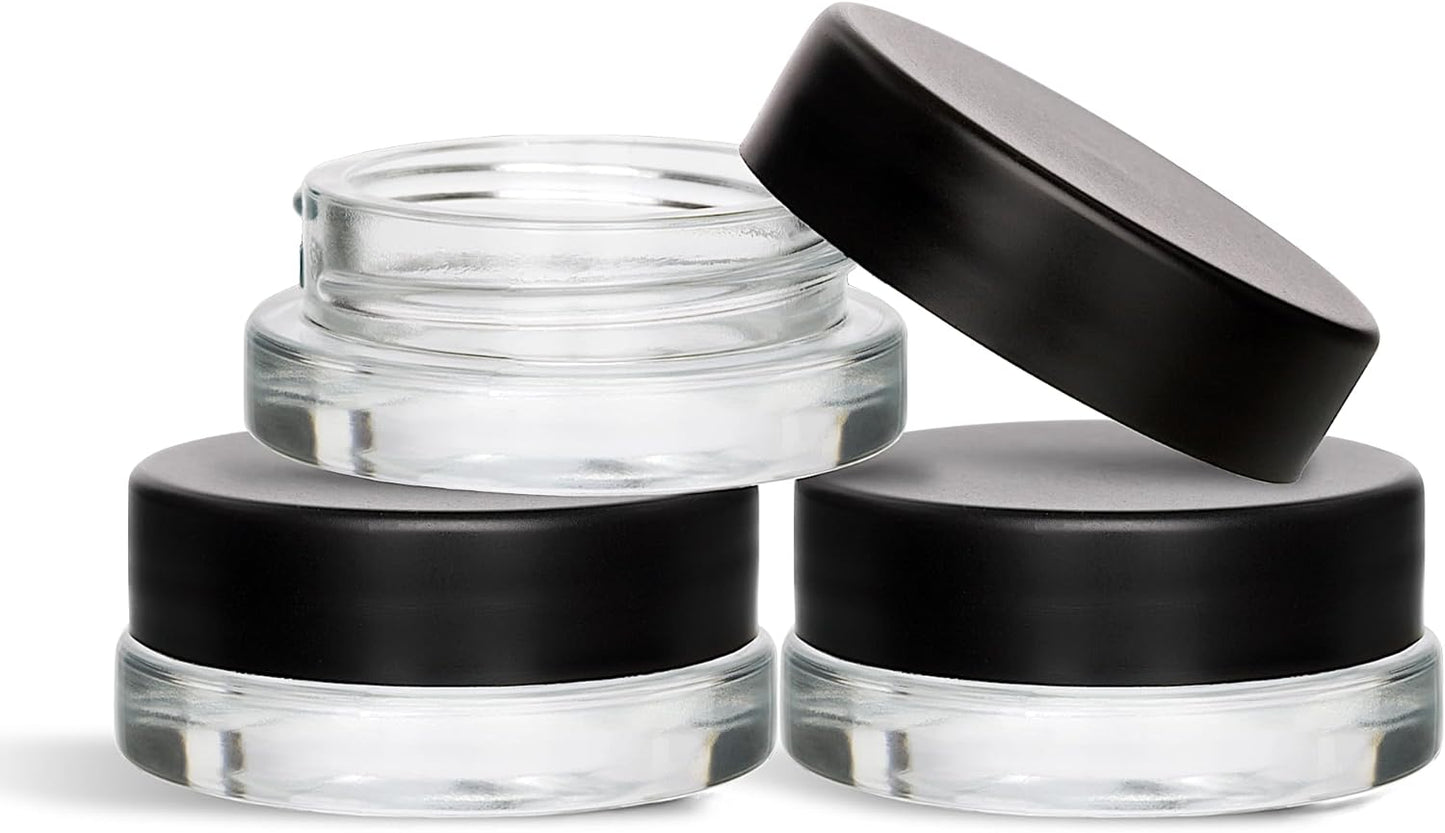 7ml Low Profile Thick Glass Jars for Oil, Lip Balm, Wax Storage
