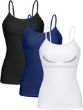 ATTRACO Women 3 Pack Cotton Camisoles with Shelf Bra (Style H64L)
