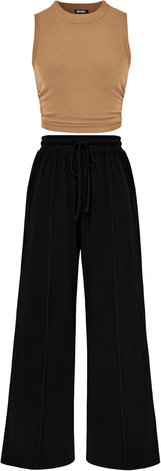 BTFBM Women Summer 2 Piece Outfits for Beach and Lounge Wear