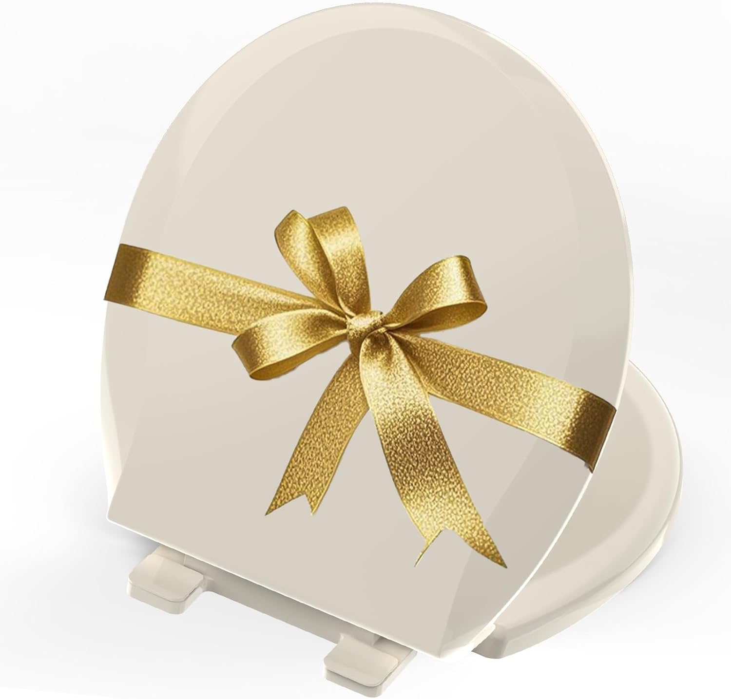 Round Toilet Seat with Quick Release and Soft Close Mechanism