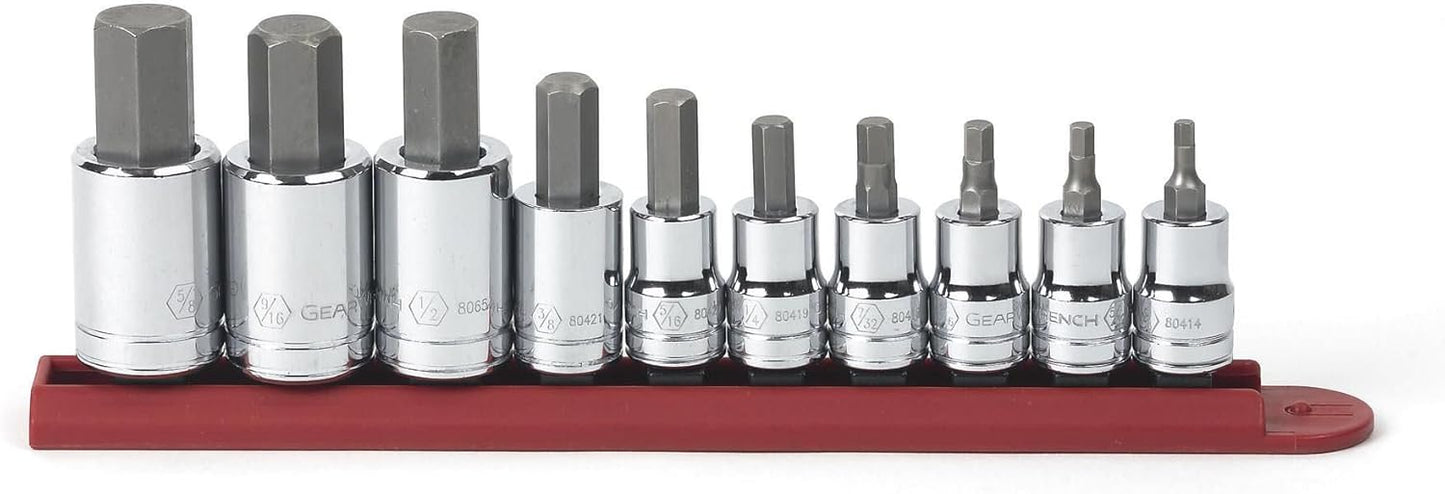 GEARWRENCH 10 Pc. Drive Hex Bit Socket Set for Maximum Durability