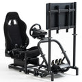 Racing Sim Cockpit with Ergonomic Seat & Monitor Stand - Stable Pro