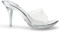 Silver Clear Heels for Women Transparent Strap Stiletto Heels - Glam