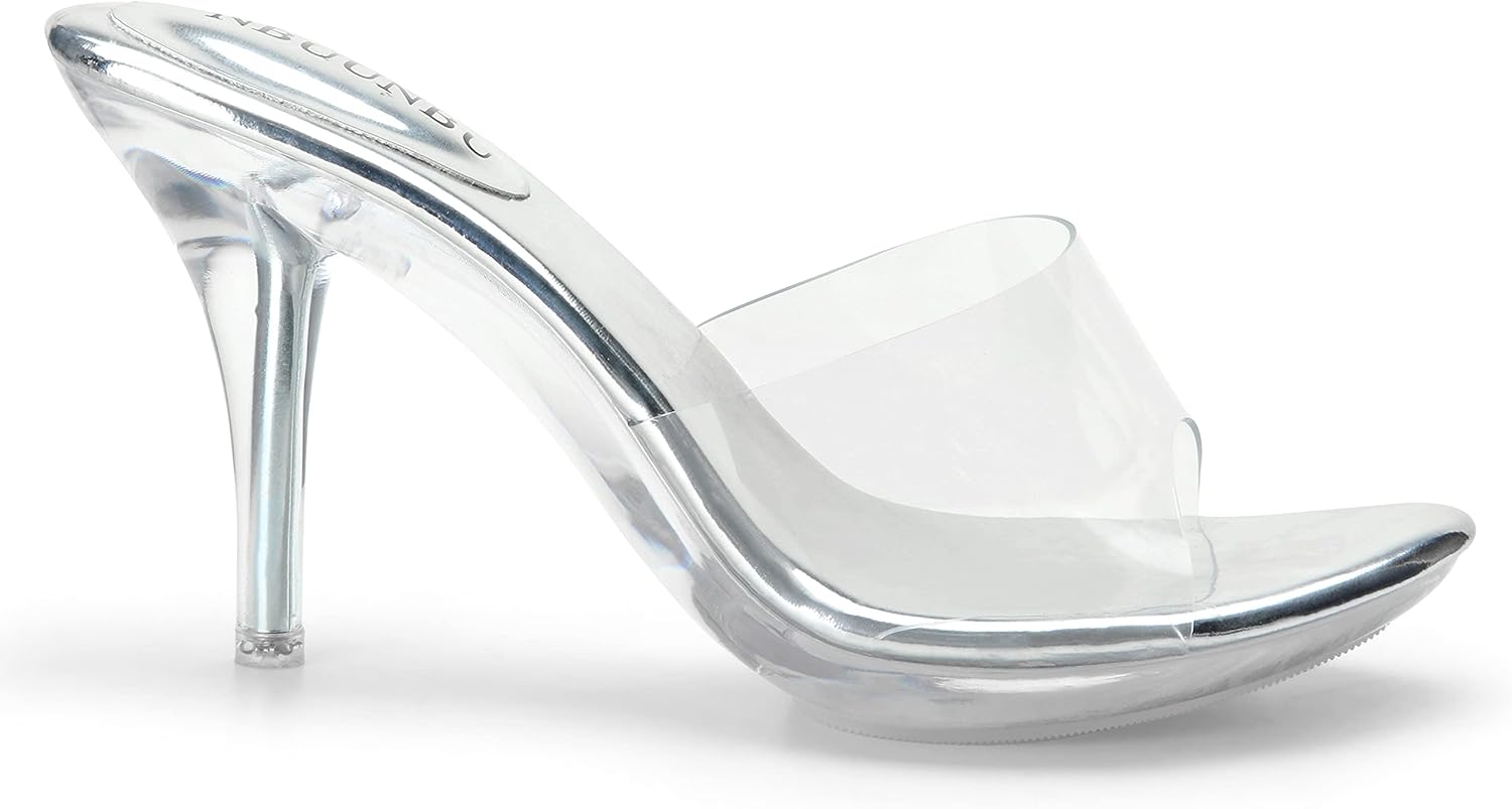 Silver Clear Heels for Women - Sexy Stiletto Sandals