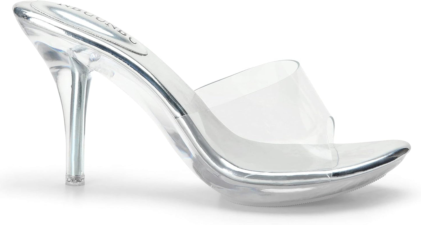 Silver Clear Heels for Women - Elegant Stiletto Sandals